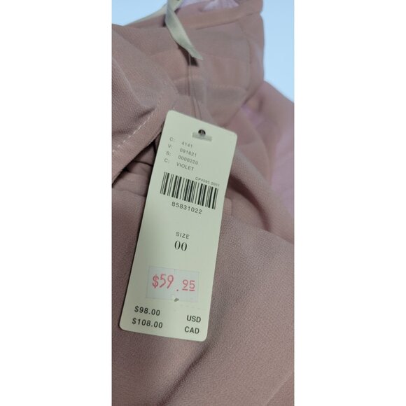 Anthropologie Chic Pink Knee Lenght Puff Sleeve Dress Size 00 NWT - Picture 8 of 16